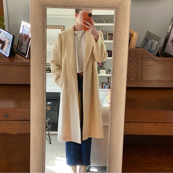 Vintage Jackets & Coats Vintage Cream Wool Long Coat Poshmark